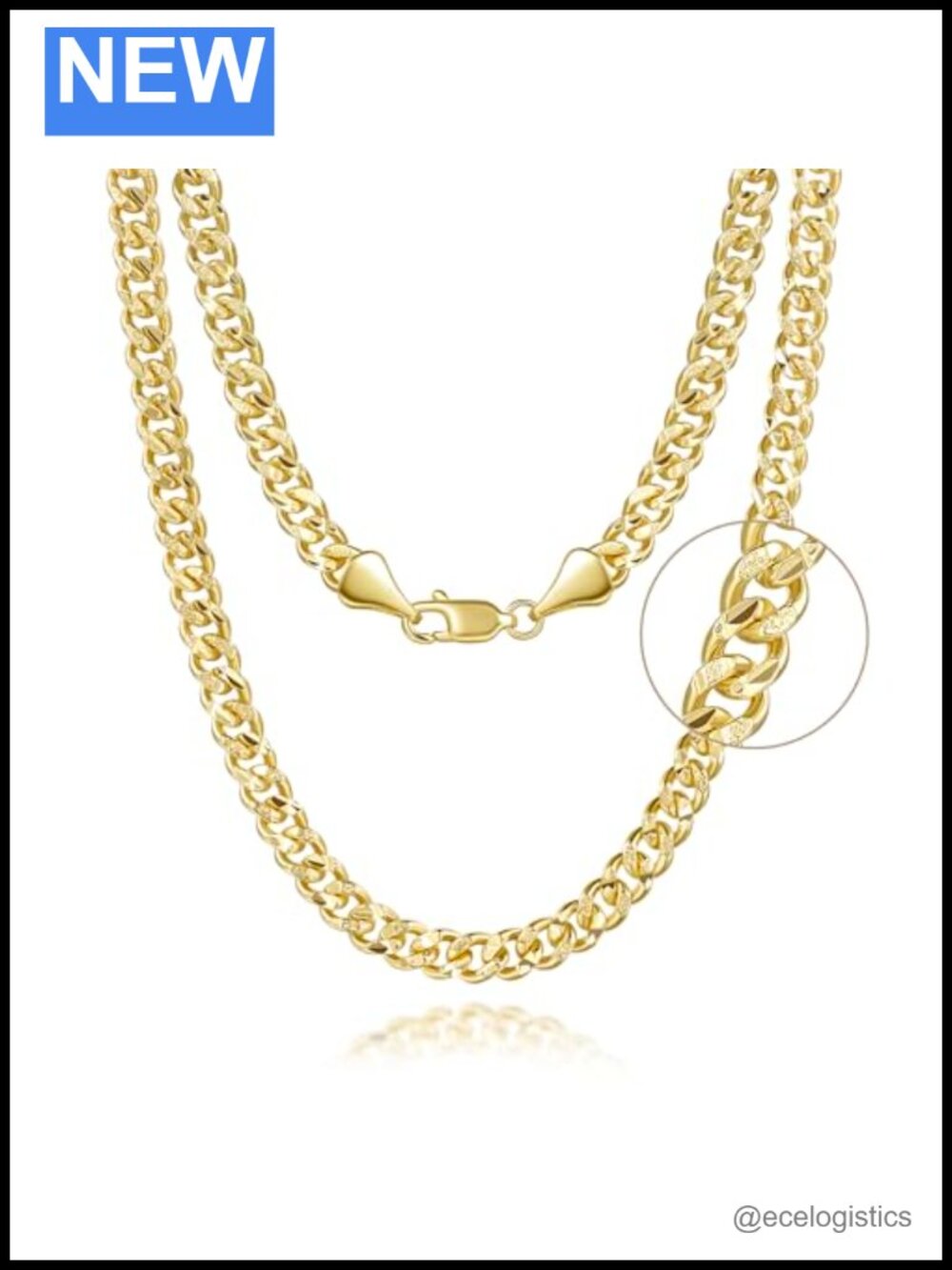 Gold Plated Cuban Chain Necklace 16"
